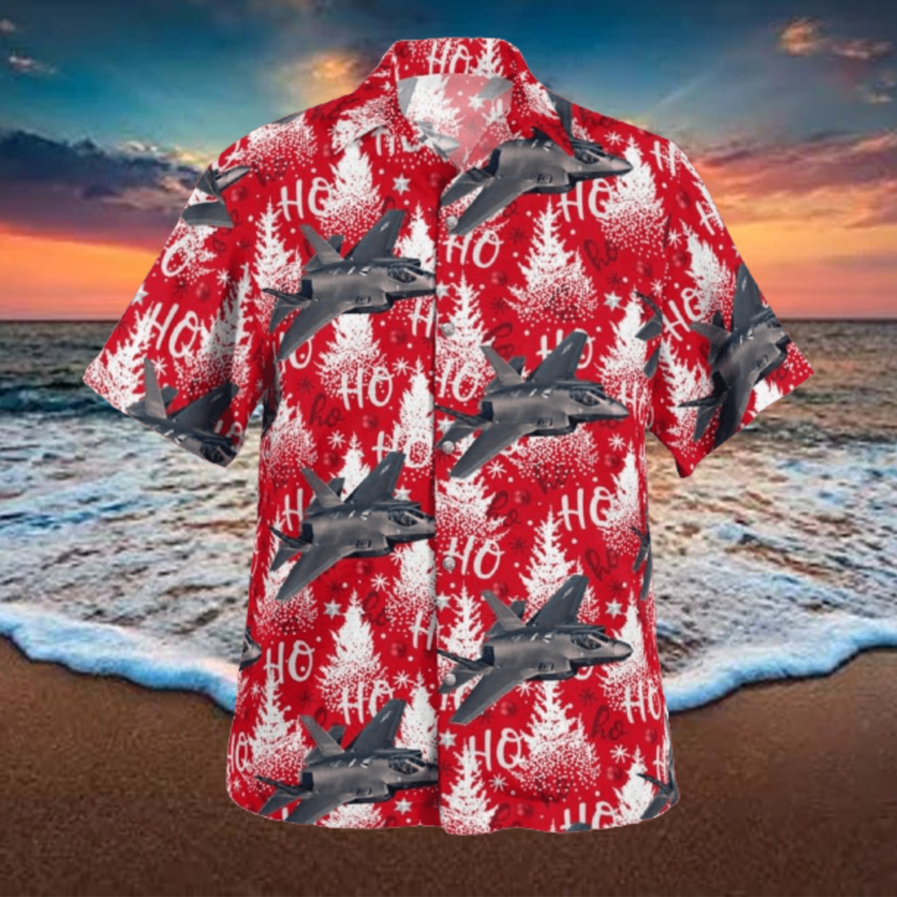 Lockheed Martin F 35 Lightning II Christmas Hawaiian Shirt Lockheed Martin F 35 Lightning II Christmas Hawaiian Shirt