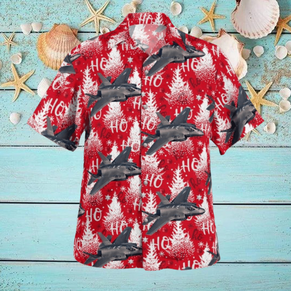 Lockheed Martin F 35 Lightning II Christmas Hawaiian Shirt Lockheed Martin F 35 Lightning II Christmas Hawaiian Shirt