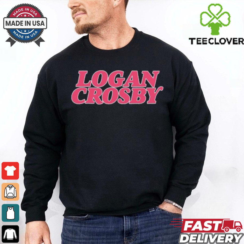 Logan Crosby Pink Lettering Tee Shirt Logan Crosby Pink Lettering Tee Shirt