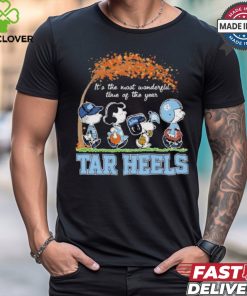 Logo Tar Heels Snoopy Fall It’s Most Wonderful Time Of The Year Shirt