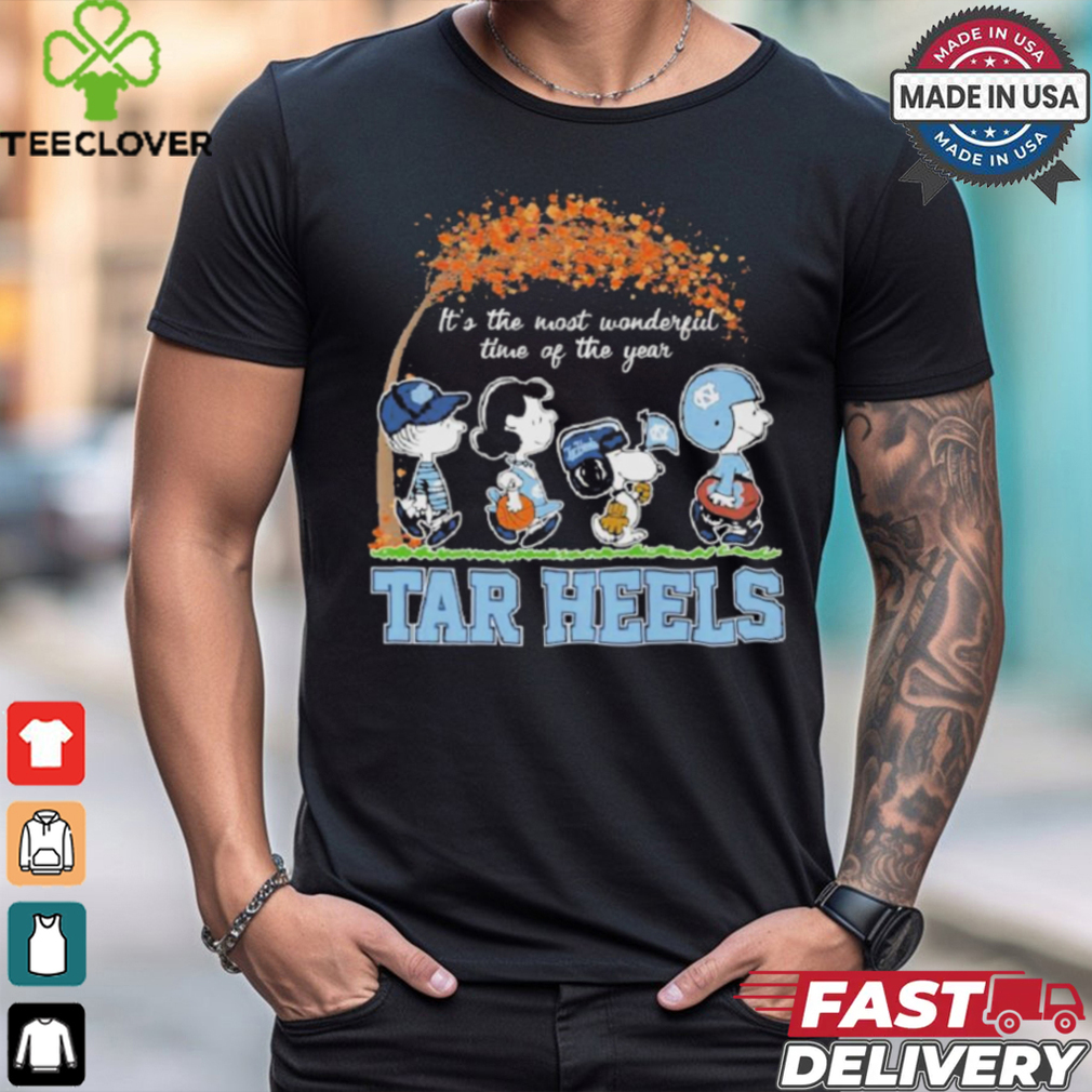 Logo Tar Heels Snoopy Fall It’s Most Wonderful Time Of The Year Shirt Logo Tar Heels Snoopy Fall It’s Most Wonderful Time Of The Year Shirt