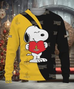 London Lightning Snoopy Cute Heart American Sports Team Ugly Xmas Sweater