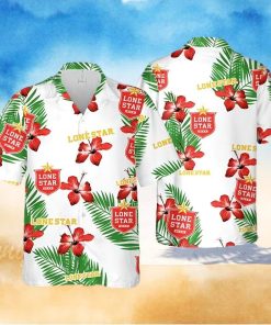 Lone Star Beer Hibiscus Flower Pattern Hawaiian Shirt