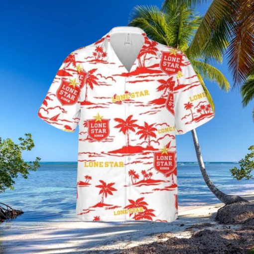 Lone Star Hawaiian Button Up Shirt Island Palm Leaves Loves