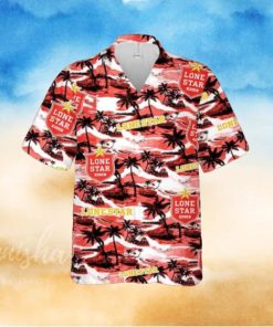 Lone Star Hawaiian Sea Island Pattern Shirt Hawaii Beer Loves