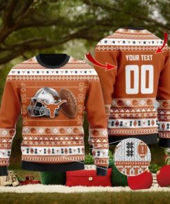 Longhorns Custom Name & Number Personalized Knitted Ugly Christmas Sweater