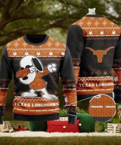Longhorns Snoopy Dabbing Knitted Ugly Christmas Sweater