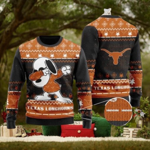Longhorns Snoopy Dabbing Knitted Ugly Christmas Sweater