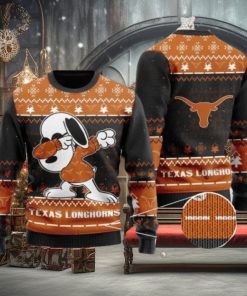 Longhorns Snoopy Dabbing Knitted Ugly Christmas Sweater