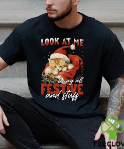 Look At Me Being All Festive Stuff Cute Christmas Cat Classic T Shirt