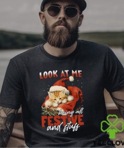Look At Me Being All Festive Stuff Cute Christmas Cat Classic T Shirt