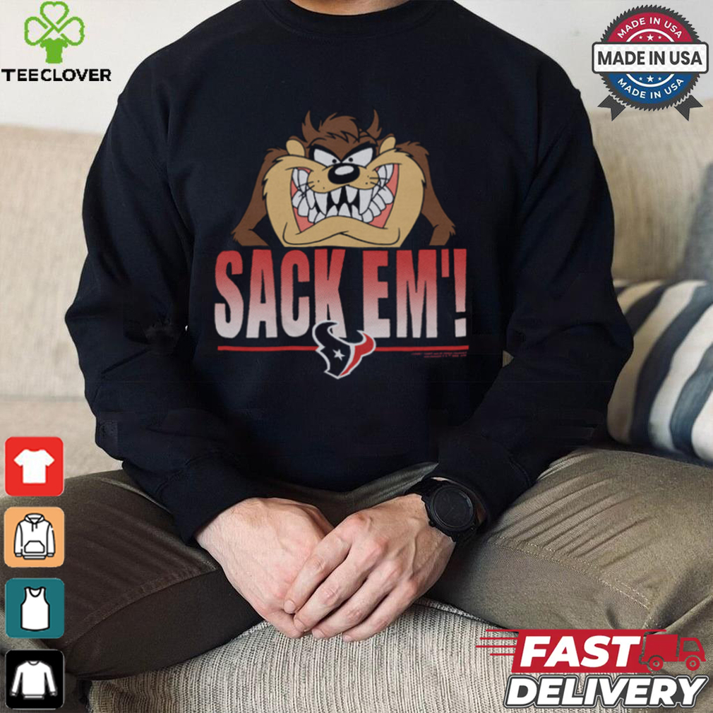 Looney Tunes Taz Sack Em' x Houston Texans Shirt Looney Tunes Taz Sack Em' x Houston Texans Shirt