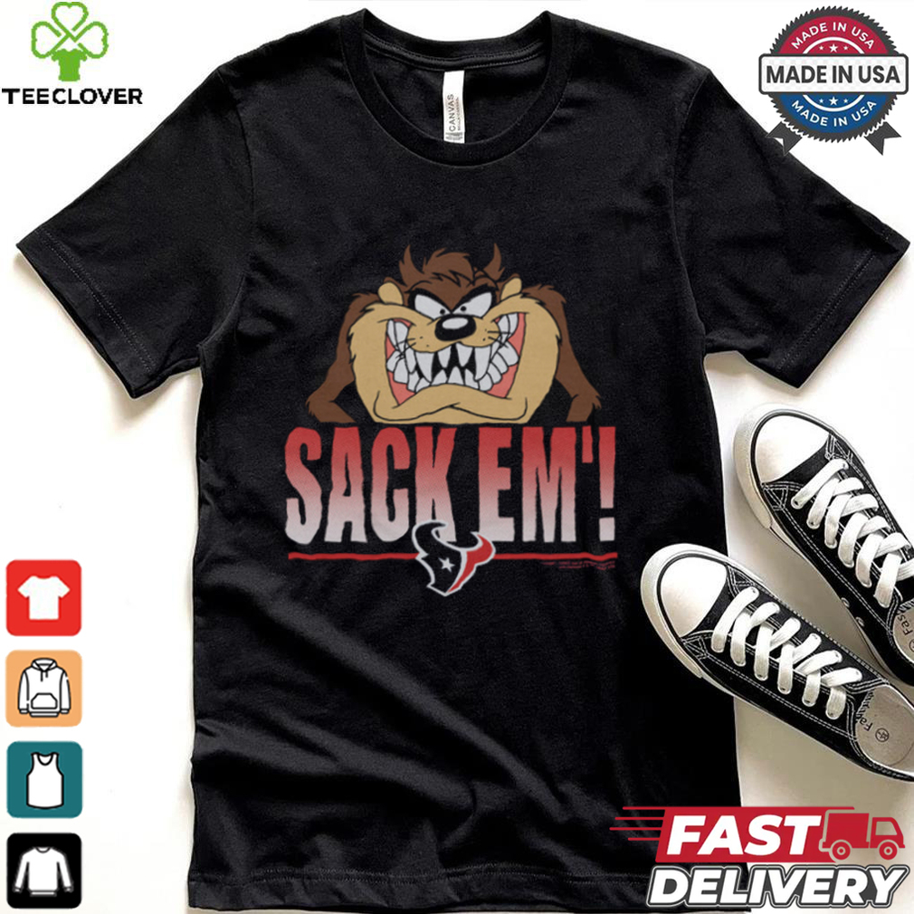 Looney Tunes Taz Sack Em' x Houston Texans Shirt Looney Tunes Taz Sack Em' x Houston Texans Shirt