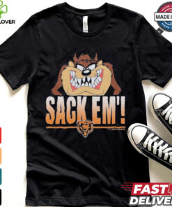 Looney Tunes Taz Tasmania Sack Em’ x Chicago Bears T Shirts