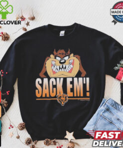 Looney Tunes Taz Tasmania Sack Em’ x Chicago Bears T Shirts
