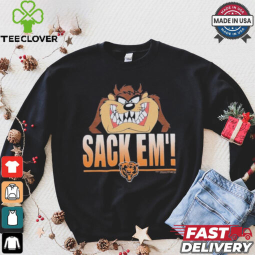 Looney Tunes Taz Tasmania Sack Em’ x Chicago Bears T Shirts