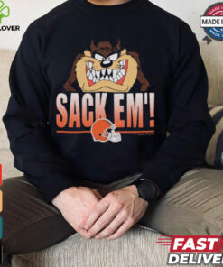 Looney Tunes Taz Tasmania Sack Em’ x Cleveland Browns T Shirts