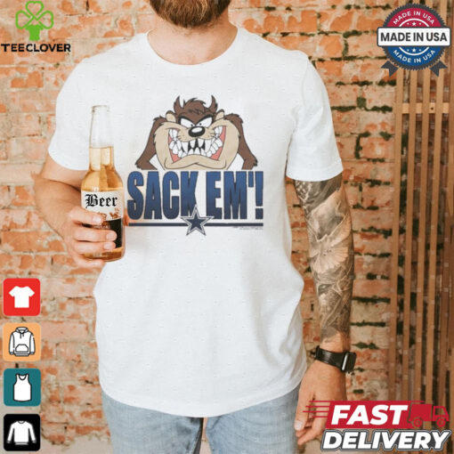 Looney Tunes Taz Tasmania Sack Em’ x Dallas Cowboys T Shirts