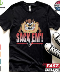 Looney Tunes Taz Tasmania Sack Em’ x Houston Texans T Shirts 2 Looney Tunes Taz Tasmania Sack Em’ x Houston Texans T Shirts