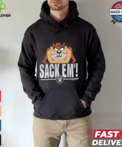 Looney Tunes Taz Tasmania Sack Em’ x Las Vegas Raiders T Shirts 1 Looney Tunes Taz Tasmania Sack Em’ x Las Vegas Raiders T Shirts