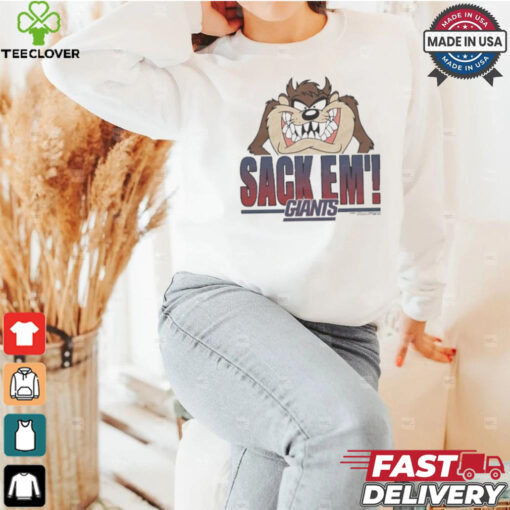 Looney Tunes Taz Tasmania Sack Em’ x New York Giants T Shirts