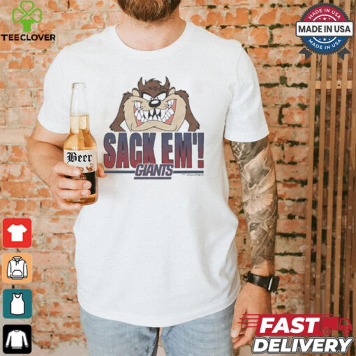 Looney Tunes Taz Tasmania Sack Em’ x New York Giants T Shirts