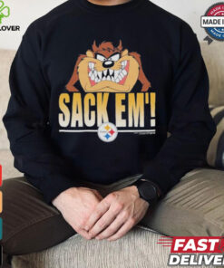 Looney Tunes Taz Tasmania Sack Em’ x Pittsburgh Steelers T Shirts