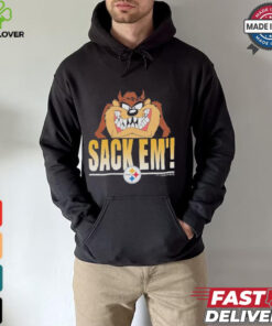 Looney Tunes Taz Tasmania Sack Em’ x Pittsburgh Steelers T Shirts