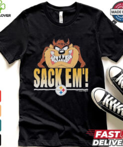 Looney Tunes Taz Tasmania Sack Em’ x Pittsburgh Steelers T Shirts