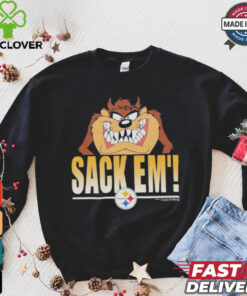 Looney Tunes Taz Tasmania Sack Em’ x Pittsburgh Steelers T Shirts