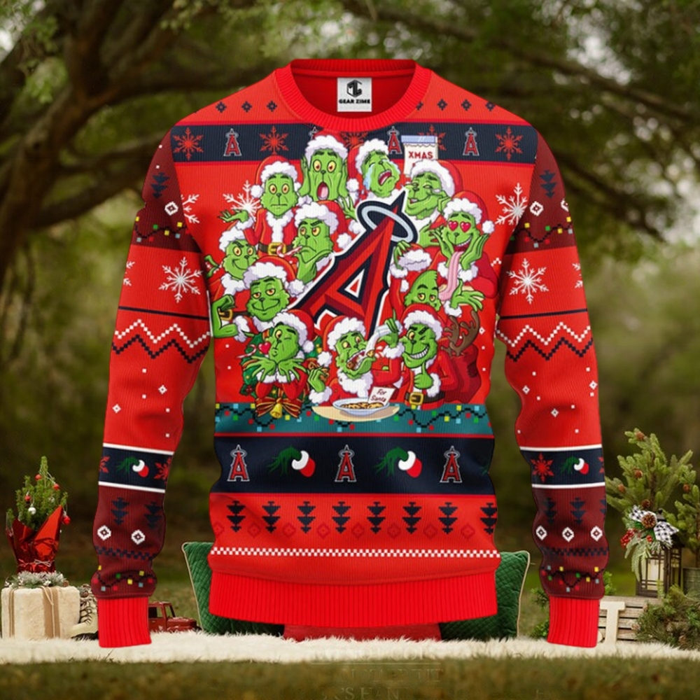 Los Angeles Angels 12 Grinch Xmas Day Christmas Ugly Sweater Los Angeles Angels 12 Grinch Xmas Day Christmas Ugly Sweater