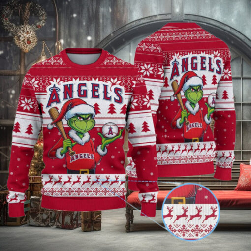 Los Angeles Angels Funny Grinch Christmas Sweater