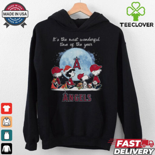 Los Angeles Angels It The Most Wonderful Time Of The Year Peanut Characters Christmas Shirt