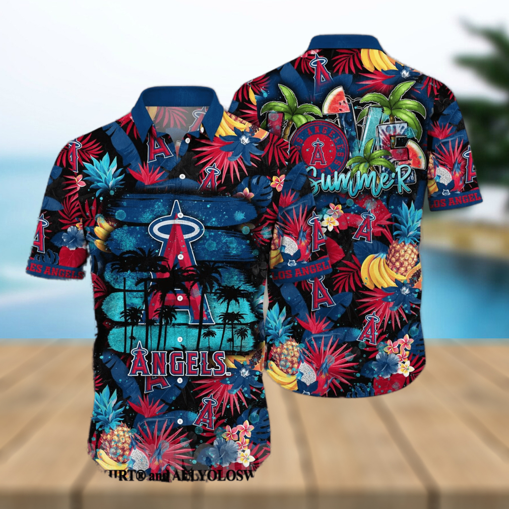Los Angeles Angels MLB Flower Full Print Classic Hawaiian Shirt Los Angeles Angels MLB Flower Full Print Classic Hawaiian Shirt