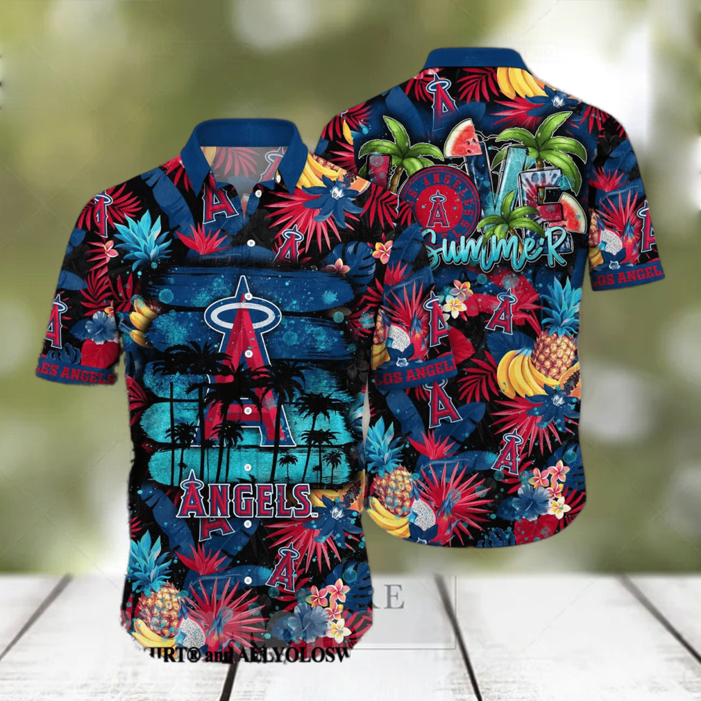 Los Angeles Angels MLB Flower Full Print Classic Hawaiian Shirt Los Angeles Angels MLB Flower Full Print Classic Hawaiian Shirt