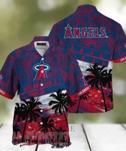 Los Angeles Angels MLB Palm Tree Pattern Full Print Hawaiian Shirt