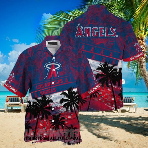 Los Angeles Angels MLB Palm Tree Pattern Full Print Hawaiian Shirt