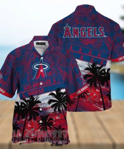 Los Angeles Angels MLB Palm Tree Pattern Full Print Hawaiian Shirt