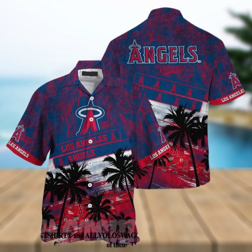 Los Angeles Angels MLB Palm Tree Pattern Full Print Hawaiian Shirt