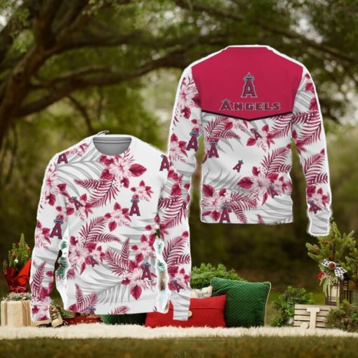 Los Angeles Angels Tropical Patterns Ugly Xmas Sweater