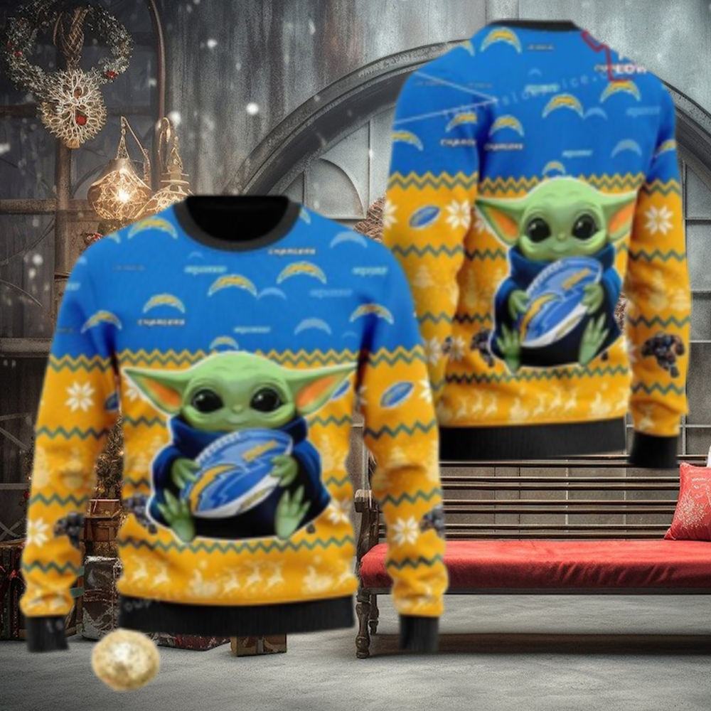 Los Angeles Charger Baby Yoda Ugly Christmas Sweater Los Angeles Charger Baby Yoda Ugly Christmas Sweater