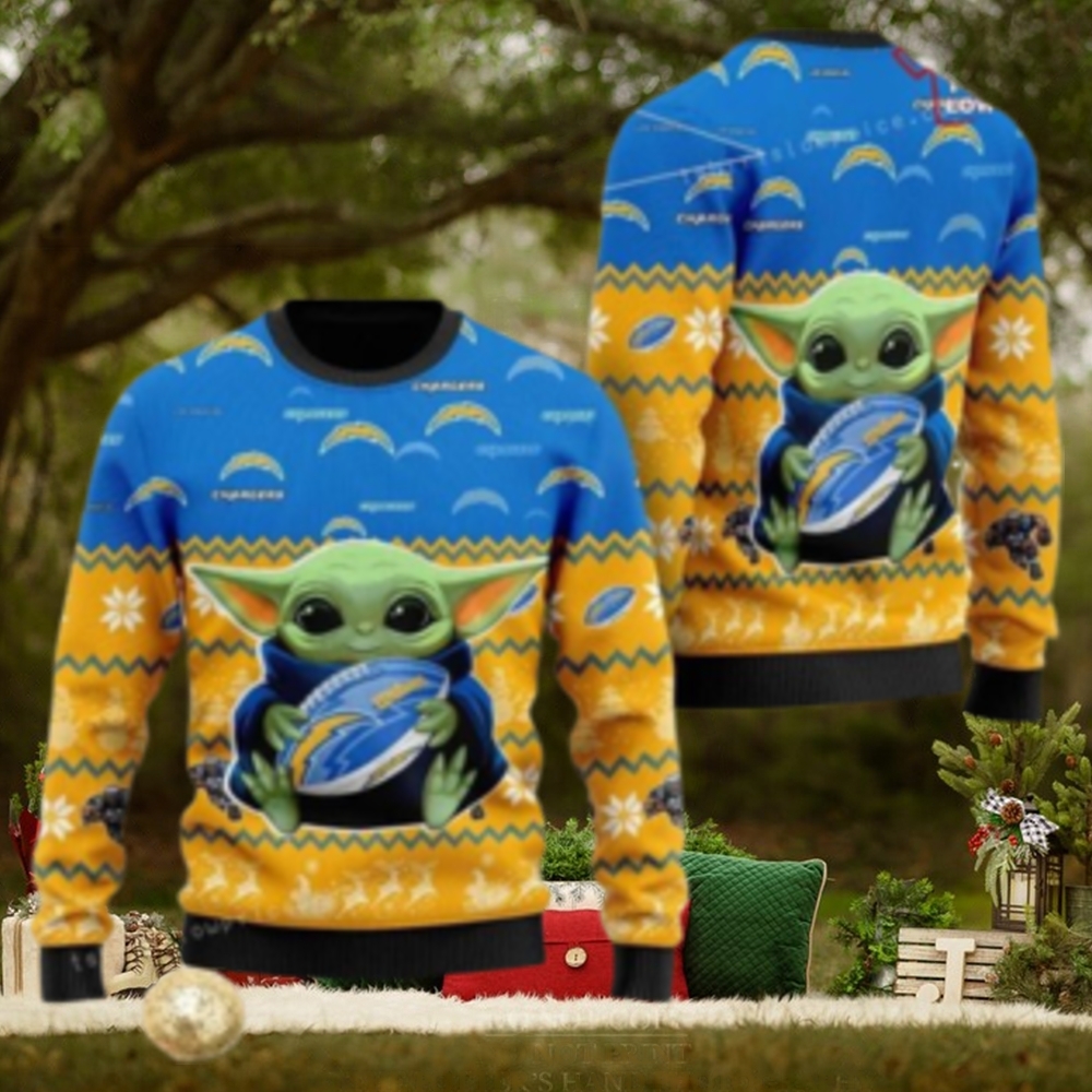 Los Angeles Charger Baby Yoda Ugly Christmas Sweater Los Angeles Charger Baby Yoda Ugly Christmas Sweater