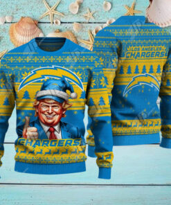 Los Angeles Chargers Christmas Donald Trump Knitted Sweater