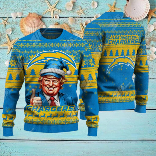 Los Angeles Chargers Christmas Donald Trump Knitted Sweater