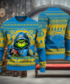 Los Angeles Chargers Christmas Grinch Knitted Sweater