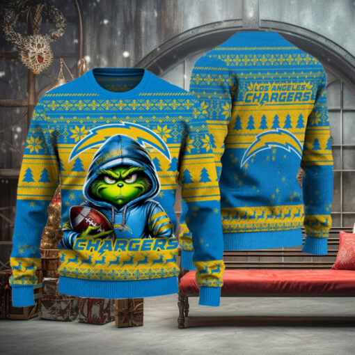 Los Angeles Chargers Christmas Grinch Knitted Sweater