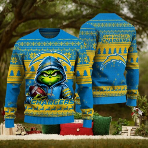 Los Angeles Chargers Christmas Grinch Knitted Sweater