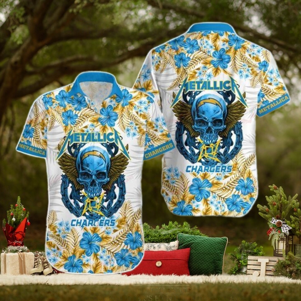 Los Angeles Chargers Custom Beach Outfit Hawaiian Shirt Funny Gift For Him Los Angeles Chargers Custom Beach Outfit Hawaiian Shirt Funny Gift For Him