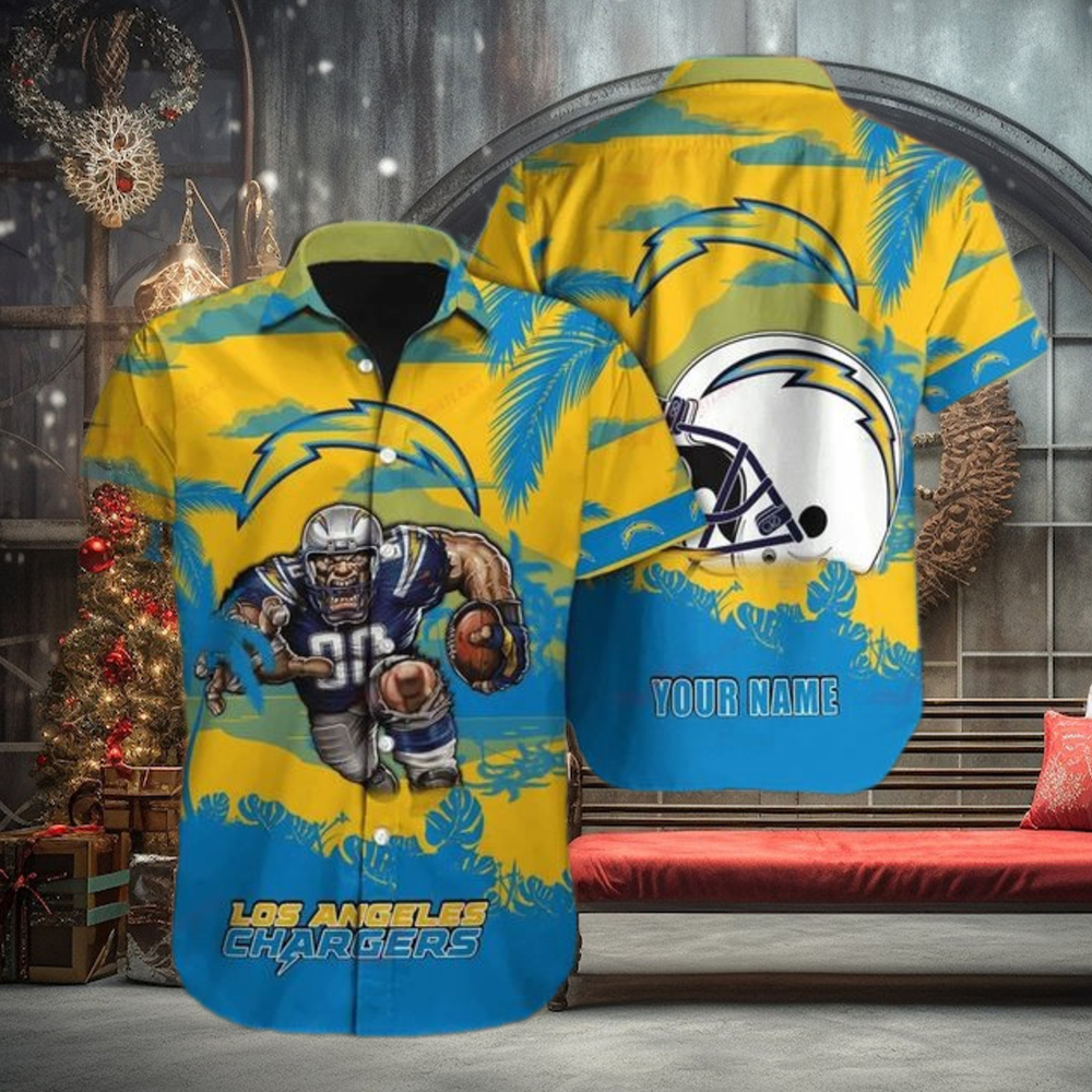 Los Angeles Chargers Custom Beach Outfit Hawaiian Shirt Funny NFL Los Angeles Chargers Custom Beach Outfit Hawaiian Shirt Funny NFL