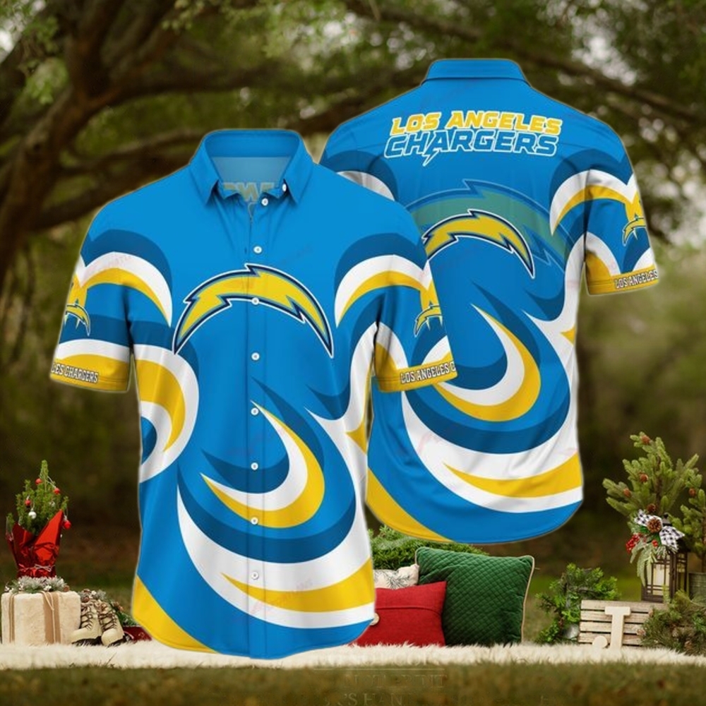 Los Angeles Chargers Custom Funny Hawaiian Shirt Beach Outfit Gift For Him Los Angeles Chargers Custom Funny Hawaiian Shirt Beach Outfit Gift For Him